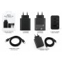 Comprar Cargador Rápido 65w PD 3 Puertos - 2 Usb-C + 1 Usb-A - con Cable Usb-C - Negro - Ganga Electrónica