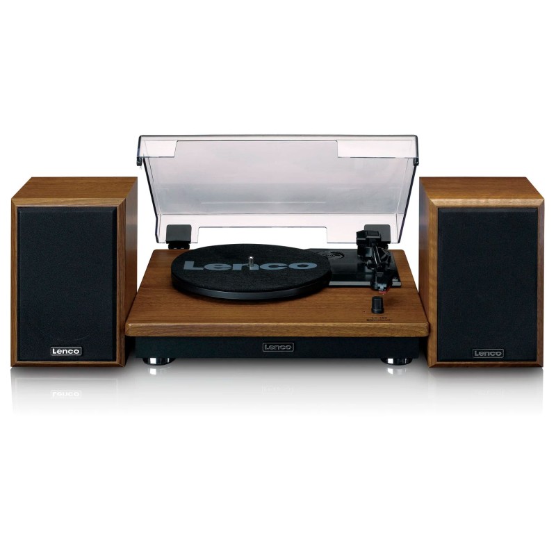 Comprar Lenco LS-100WD Madera - Tocadiscos con 2 altavoces externos - Ganga Electrónica