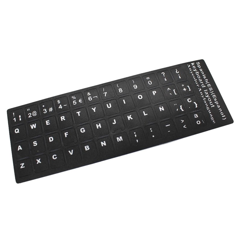Comprar Generico Pegatina Para Teclado Idioma Español / Castellano Negro - Ganga Electrónica