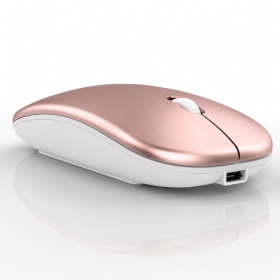 Comprar Generico Raton Inalámbrico Recargable 2 En 1 Bluetooth + Usb 2.4g 1600 Dpi Ergonómico Oro Rosa - Ganga Electrónica