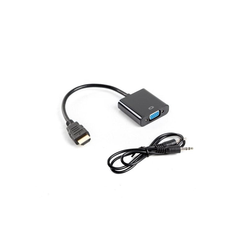Comprar Lanberg Adaptador Hdmi-A Macho A Vga Hembra Con Audio Ad-0017-Bk,Resolucion Hasta 1920x1200,Cable 20cm - Ganga Electróni