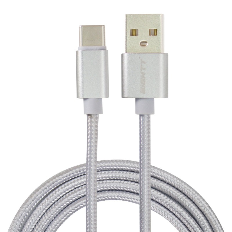 Comprar Eightt Cable Usb A Usb-C Metal Flex. 1 M Nilon Trenzado Plata - Ganga Electrónica