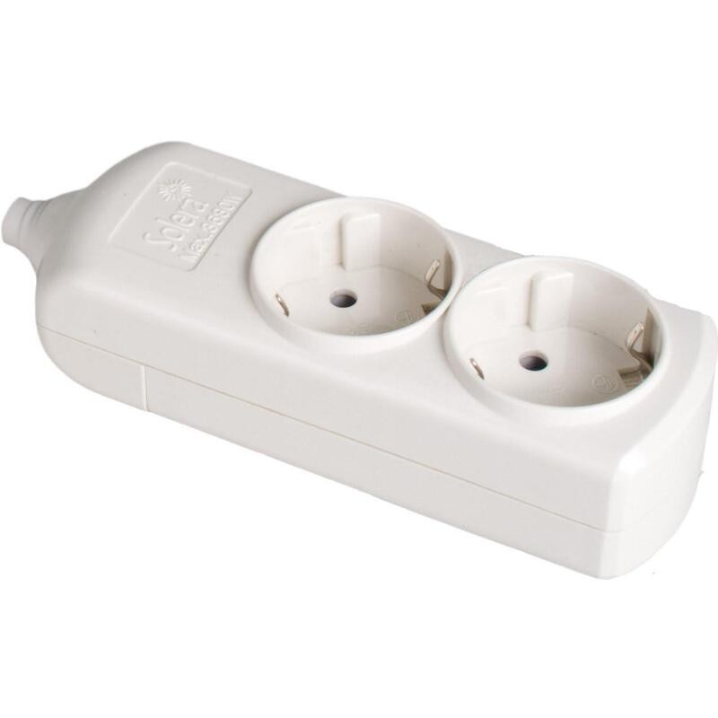 Comprar Solera 8002 - Regleta/Base Múltiple Sin Cable De 2 Enchufes, Blanco - Ganga Electrónica