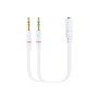 Comprar Nanocable Cable Adaptador Audio Jack 3.5mm Hembra 4 Pines A 2x Jack 3.5mm Macho 3 Pines 0.20m - Blanco - Ganga Electróni