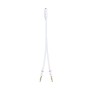 Comprar Nanocable Cable Adaptador Audio Jack 3.5mm Hembra 4 Pines A 2x Jack 3.5mm Macho 3 Pines 0.20m - Blanco - Ganga Electróni