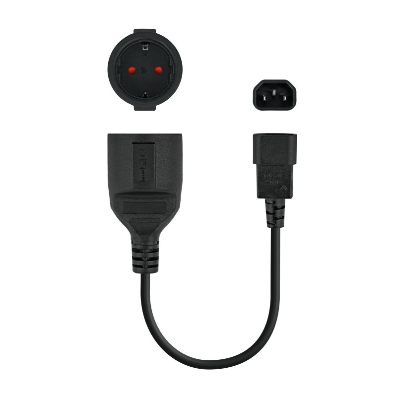 Comprar Nanocable Cable Adaptador Para Sais C14 Macho A Cee7 Hembra 16a 0.25m - Negro - Ganga Electrónica