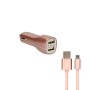 Comprar Ksix Cargador De Coche Metalizado 2x Usb 2.1a + Cable Micro-Usb Rosa Dorado - Ganga Electrónica