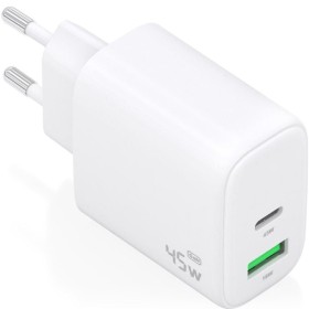 Comprar Cargador de Pared GaN Aisens A110-0971/ 1xUSB Tipo-C/ 1xUSB/ 45W/ Blanco - Ganga Electrónica