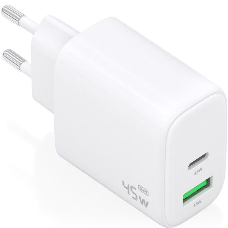 Comprar Cargador de Pared GaN Aisens A110-0971/ 1xUSB Tipo-C/ 1xUSB/ 45W/ Blanco - Ganga Electrónica