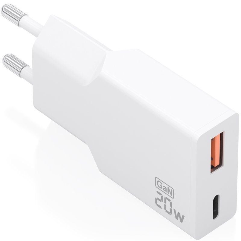 Comprar Cargador de Pared GaN Aisens A110-0998/ 1xUSB Tipo-C/ 1xUSB/ 20W/ Blanco - Ganga Electrónica