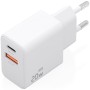 Comprar Cargador de Pared GaN Aisens A110-1025/ 1xUSB Tipo-C/ 1xUSB/ 20W/ Blanco - Ganga Electrónica