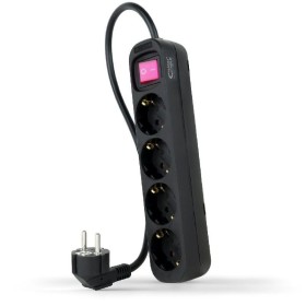 Comprar Regleta con Interruptor Nanocable 10.37.0004-BK/ 4 Tomas de Corriente/ Cable 1.4m/ Negro - Ganga Electrónica