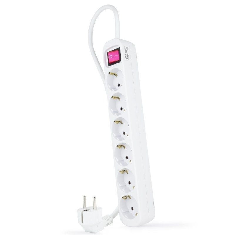 Comprar Regleta con Interruptor Nanocable 10.37.0006/ 6 Tomas de Corriente/ Cable 1.4M/ Blanca - Ganga Electrónica