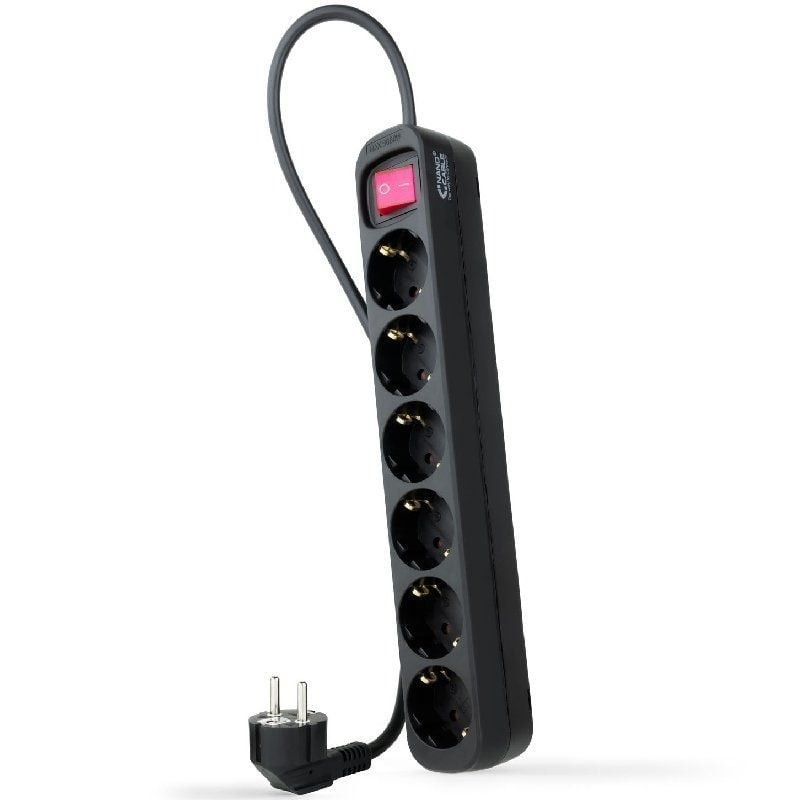 Comprar Regleta con Interruptor Nanocable 10.37.0006-BK/ 6 Tomas de Corriente/ Cable 1.4m/ Negro - Ganga Electrónica