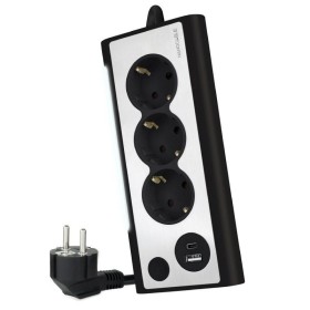 Comprar Regleta con Interruptor Nanocable 10.37.0013-BK/ 3 Tomas de Corriente/ 1 USB/ 1 USB Tipo C/ Cable 1.5m/ Negro - Ganga El