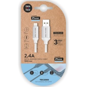 Comprar Cable USB 2.0 Tech One Tech TEC2005/ USB Macho - Lightning Macho/ 1m/ Blanco - Ganga Electrónica
