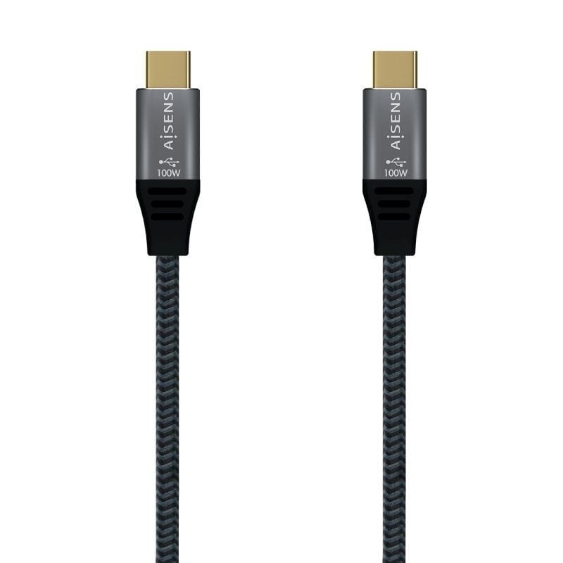 Comprar Cable USB 3.2 Tipo-C Aisens A107-0634 20GBPS 5A 100W/ USB Tipo-C Macho - USB Tipo-C Macho/ Hasta 100W/ 20Gbps/ 2m/ Gris 