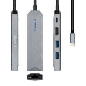 Comprar Docking USB Tipo-C Aisens ASUC-5P003-GR/ 1xHDMI 4K/ 2xUSB/ 1xRJ45/ 1xUSB Tipo-C PD/ Gris - Ganga Electrónica