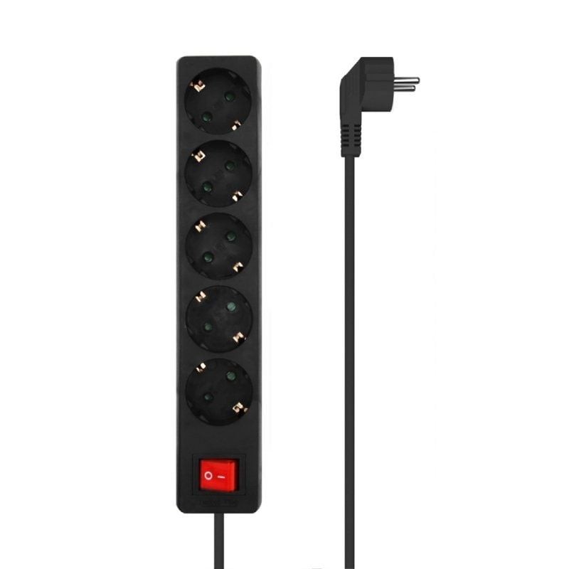 Comprar Regleta con Interruptor Aisens A154-0652/ 5 Tomas de Corriente/ Cable 1.4M/ Negro - Ganga Electrónica