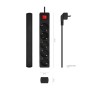 Comprar Regleta con Interruptor Aisens A154-0652/ 5 Tomas de Corriente/ Cable 1.4M/ Negro - Ganga Electrónica