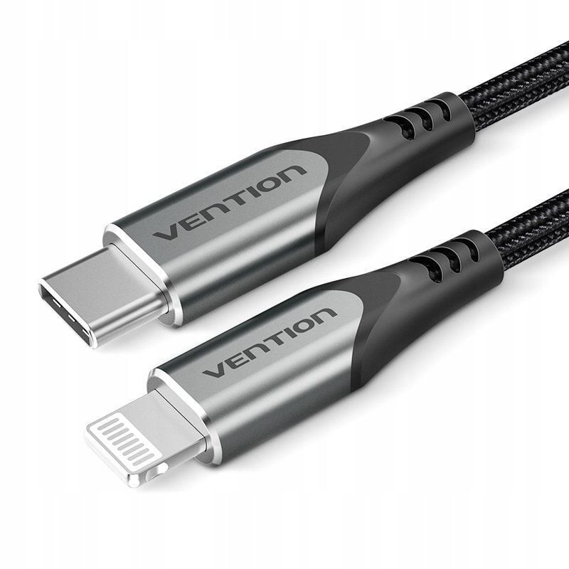 Comprar Cable USB 2.0 Tipo-C Lightning Vention TACHF/ USB Tipo-C Macho - Lightning Macho/ 480Mbps/ 1m/ Gris - Ganga Electrónica