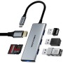 Comprar Docking USB Tipo-C Vention TOPHB/ 1xHDMI/ 3xUSB/ 1xLector Tarjetas SD y MicroSD/ Gris - Ganga Electrónica
