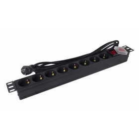 Comprar Regleta con Interruptor Phasak BNS 1520/ 8 Tomas de Corriente/ Cable 3m/ Negro - Ganga Electrónica