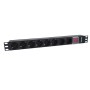 Comprar Regleta con Interruptor Phasak BNS 1520/ 8 Tomas de Corriente/ Cable 3m/ Negro - Ganga Electrónica
