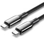 Comprar Cable USB 2.0 Tipo-C 5A 100W Vention CTKBAV/ USB Tipo-C Macho - USB Tipo-C Macho/ Hasta 100W/ 480Mbps/ 1.2m/ Negro - Gan