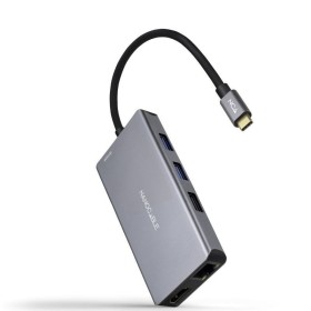 Comprar Docking Tipo-C Nanocable 10.16.1009/ 3xUSB/ 2xHDMI 4K/ 1xRJ45/ 1xLector tarjetas/ 1xUSB Tipo-C PD/ Gris - Ganga Electrón
