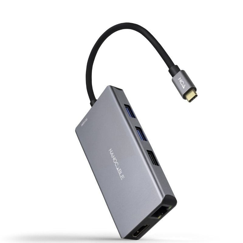 Comprar Docking Tipo-C Nanocable 10.16.1009/ 3xUSB/ 2xHDMI 4K/ 1xRJ45/ 1xLector tarjetas/ 1xUSB Tipo-C PD/ Gris - Ganga Electrón