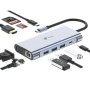 Comprar Docking USB Tipo-C Leotec LEDS01/ 3xUSB/ 2xUSB Tipo-C/ 1xUSB Tipo-C PD/ 1xHDMI 4K/ 1xVGA/ 1xRJ45/ 1xAudio/ 1xLector Tarj