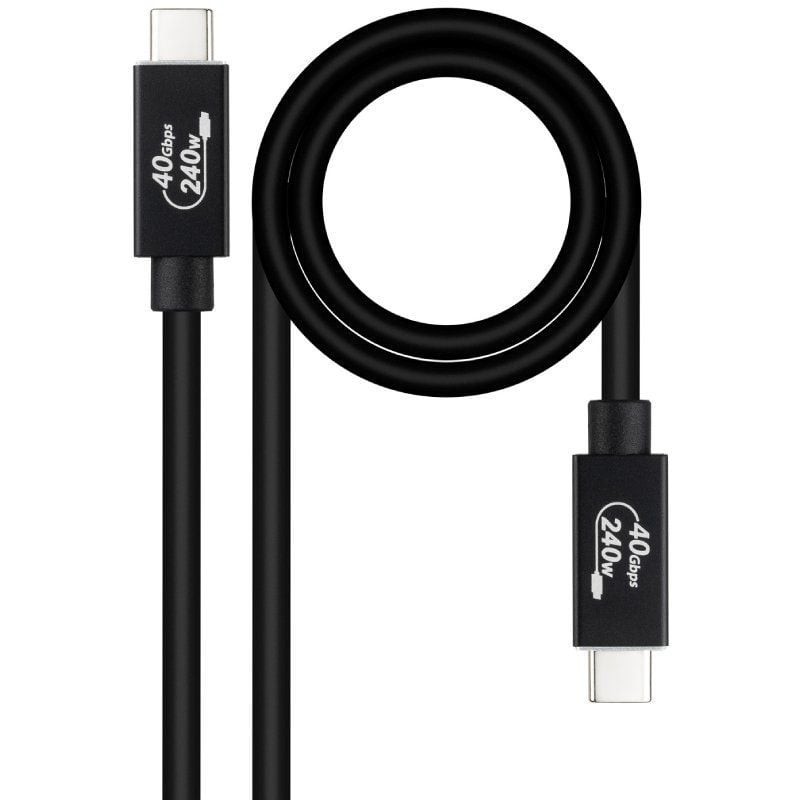 Comprar Cable USB 4.0 Nanocable 10.01.5002/ USB Tipo-C Macho - USB Tipo-C Macho/ Hasta 240W/ 40Gbps/ 1.8m/ Negro - Ganga Electró
