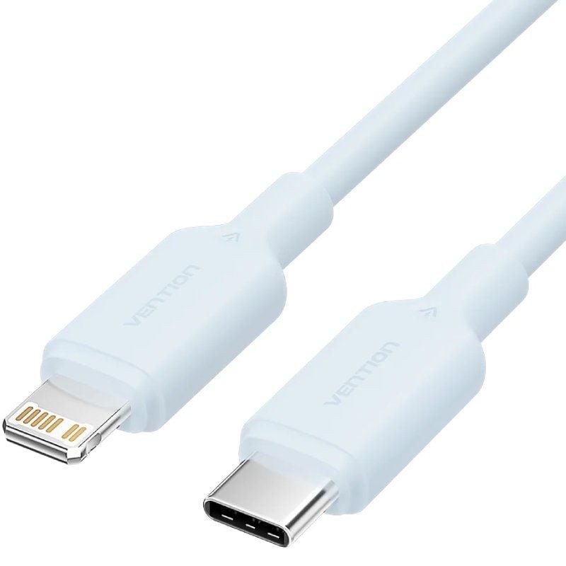 Comprar Cable USB 2.0 Tipo-C Lightning Vention LAKSF/ USB Tipo-C Macho - Lightning Macho/ Hasta 27W/ 480Mbps/ 1m/ Azul - Ganga E
