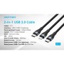 Comprar Cable USB Tipo-C Vention H17BAV/ USB Tipo-C Macho - Lightning Macho/ USB Tipo-C Macho/ 60W/ 480Mbps/ 1.2m/ Negro - Ganga