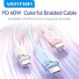 Comprar Cable USB 2.0 Tipo-C 3A Vention TRDSF/ USB Tipo-C Macho - USB Tipo-C Macho/ Hasta 60W/ 480Mbps/ 1m/ Azul - Ganga Electró