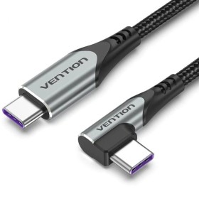 Comprar Cable USB 2.0 Tipo-C 90º Vention TAKHF/ USB Tipo-C Macho - USB Tipo-C Macho/ Hasta 100W/ 480Mbps/ 1m/ Gris - Ganga Elect