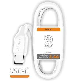 Comprar Cable USB Tipo-C Tech One Tech TEC2903/ USB Tipo-C Macho - USB Macho/ 1m/ Blanco - Ganga Electrónica
