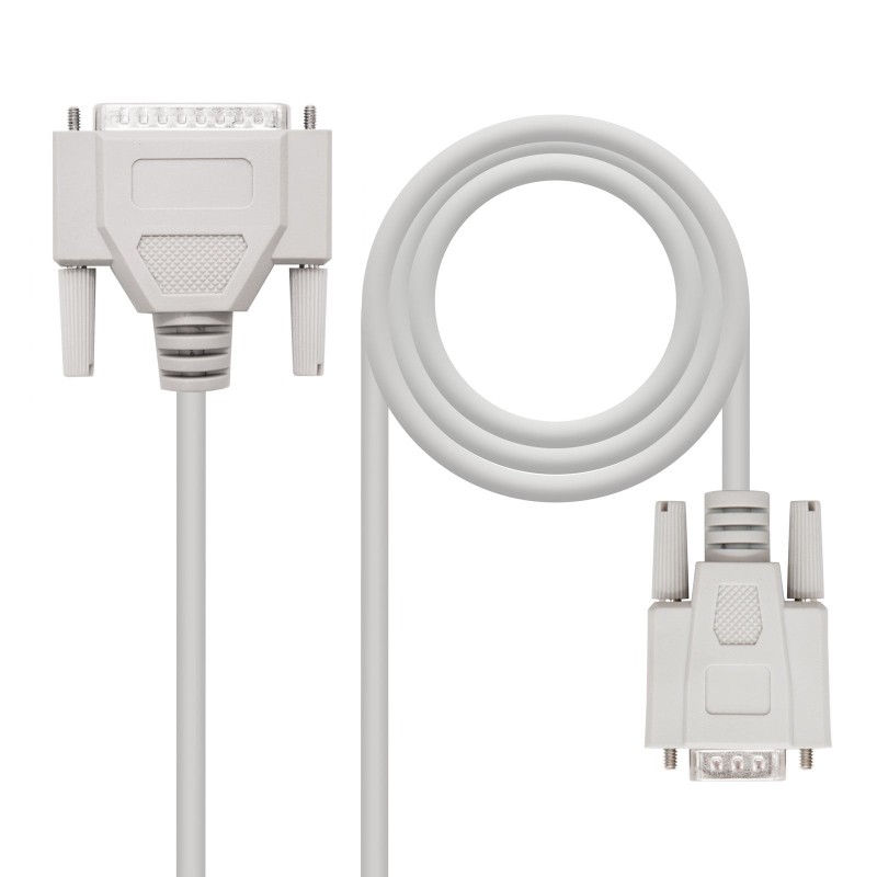 Comprar Nanocable Cable Serie Modem Db9 Hembra A Db25 Macho 1.80m - Beige - Ganga Electrónica