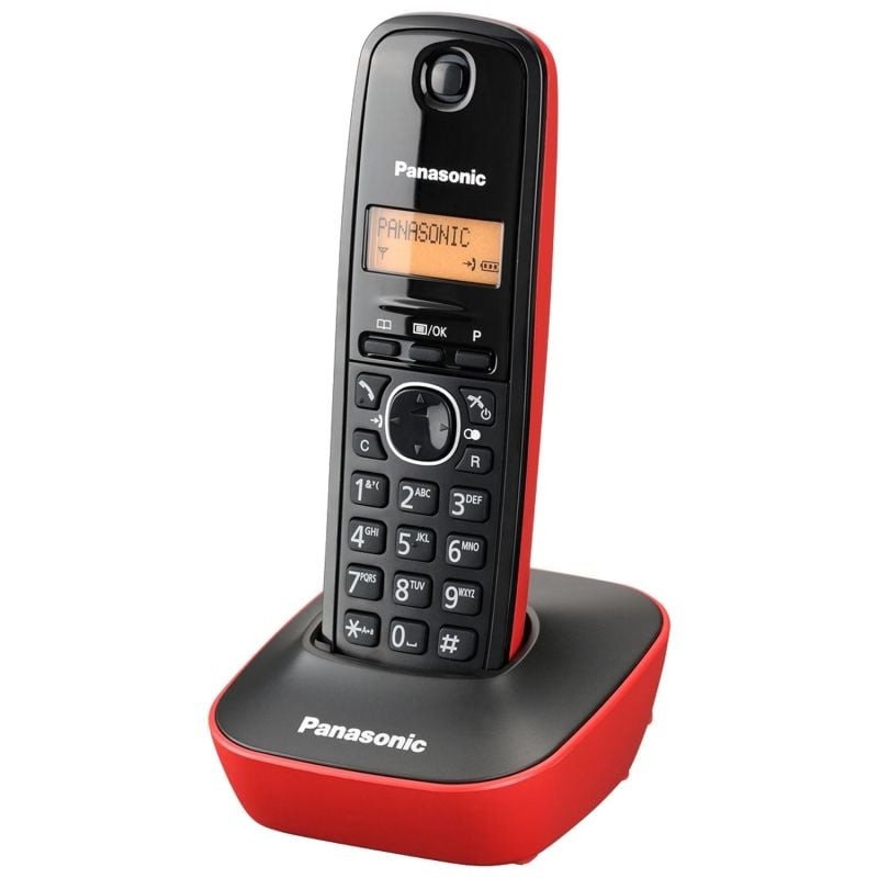 Comprar Teléfono Inalámbrico Panasonic KX-TG1611/ Negro y Rojo - Ganga Electrónica