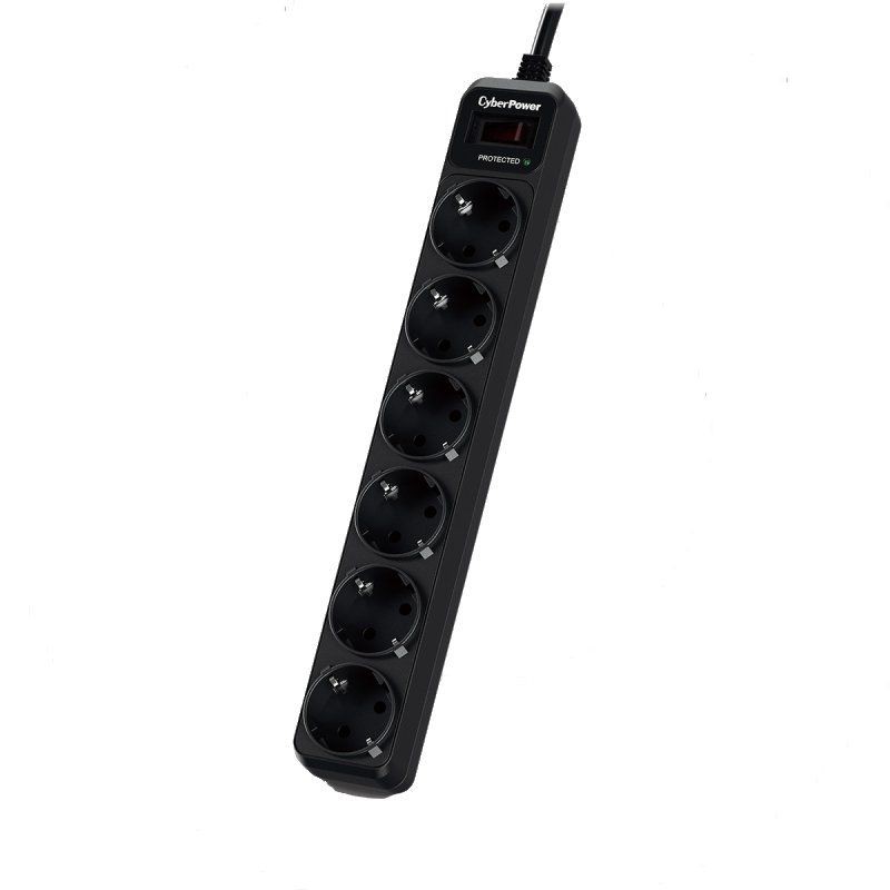 Comprar Regleta con interruptor Cyberpower B0620SC0-DE/ 6 Tomas de corriente/ Cable 1.8m/ Negra - Ganga Electrónica