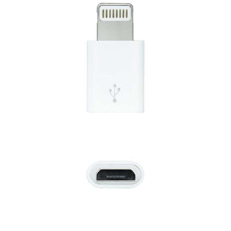 Comprar Adaptador Micro USB 2.0 Lightning Nanocable 10.10.4100/ Micro USB Hembra - Lightning Macho/ Blanco - Ganga Electrónica