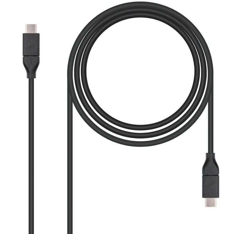 Comprar Cable USB 3.2 Tipo-C Nanocable 10.01.4101/ USB Tipo-C Macho - USB Tipo-C Macho/ hasta 100W/ 1m/ Negro - Ganga Electrónic