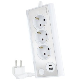 Comprar Regleta con Interruptor Nanocable 10.37.0013-W/ 3 Tomas de Corriente/ 1 USB/ 1 USB Tipo-C/ Cable 1.5m/ Blanca - Ganga El