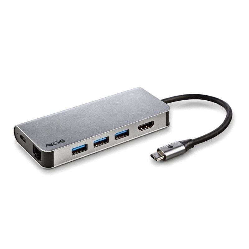 Comprar Docking USB Tipo-C NGS WonderDock8/ 3xUSB/ 1xUSB Tipo-C DP/ 1xHDMI 4K/ 1xRJ45/ 1xLector Tarjetas SD - Ganga Electrónica