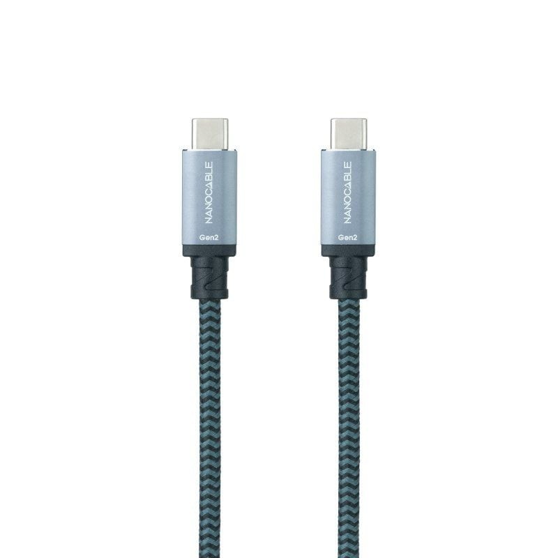 Comprar Cable USB 3.1 Tipo-C Nanocable 10.01.4101-COMB/ USB Tipo-C Macho - USB Tipo-C Macho/ Hasta 100W/ 10Gbps/ 1m/ Gris y Negr