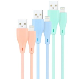 Comprar Cables USB 2.0 Lightning Nanocable 10.10.0401-A1/ USB Macho - Lightning Macho/ 1m/ 3 Unidades/ Rosa, Azul y Verde - Gang