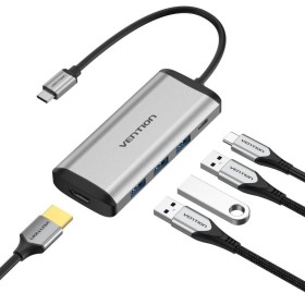 Comprar Docking USB Tipo-C Vention CNBHB/ 1xHDMI 4K/ 3xUSB/ 1xUSB Tipo-C PD/ Gris - Ganga Electrónica