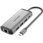 Comprar Docking USB Tipo-C Vention CNDHB/ 1xHDMI 4K/ 3xUSB/ 1xUSB Tipo-C PD/ 1xRJ45/ 1xLector tarjetas/ Gris - Ganga Electrónica