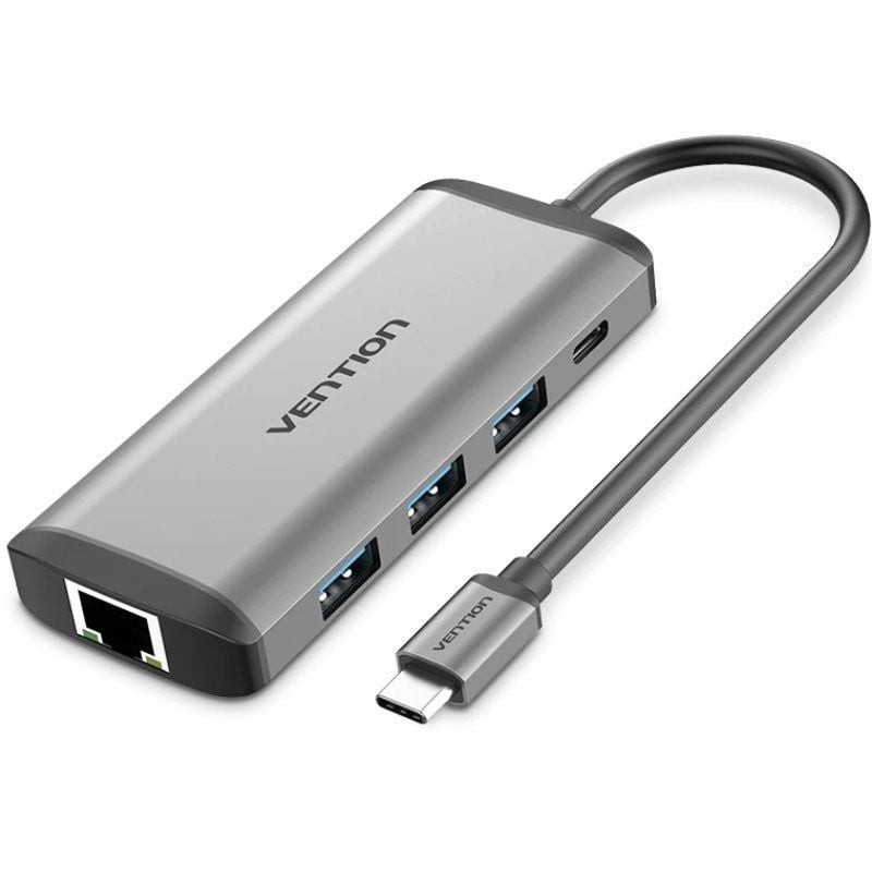 Comprar Docking USB Tipo-C Vention CNDHB/ 1xHDMI 4K/ 3xUSB/ 1xUSB Tipo-C PD/ 1xRJ45/ 1xLector tarjetas/ Gris - Ganga Electrónica